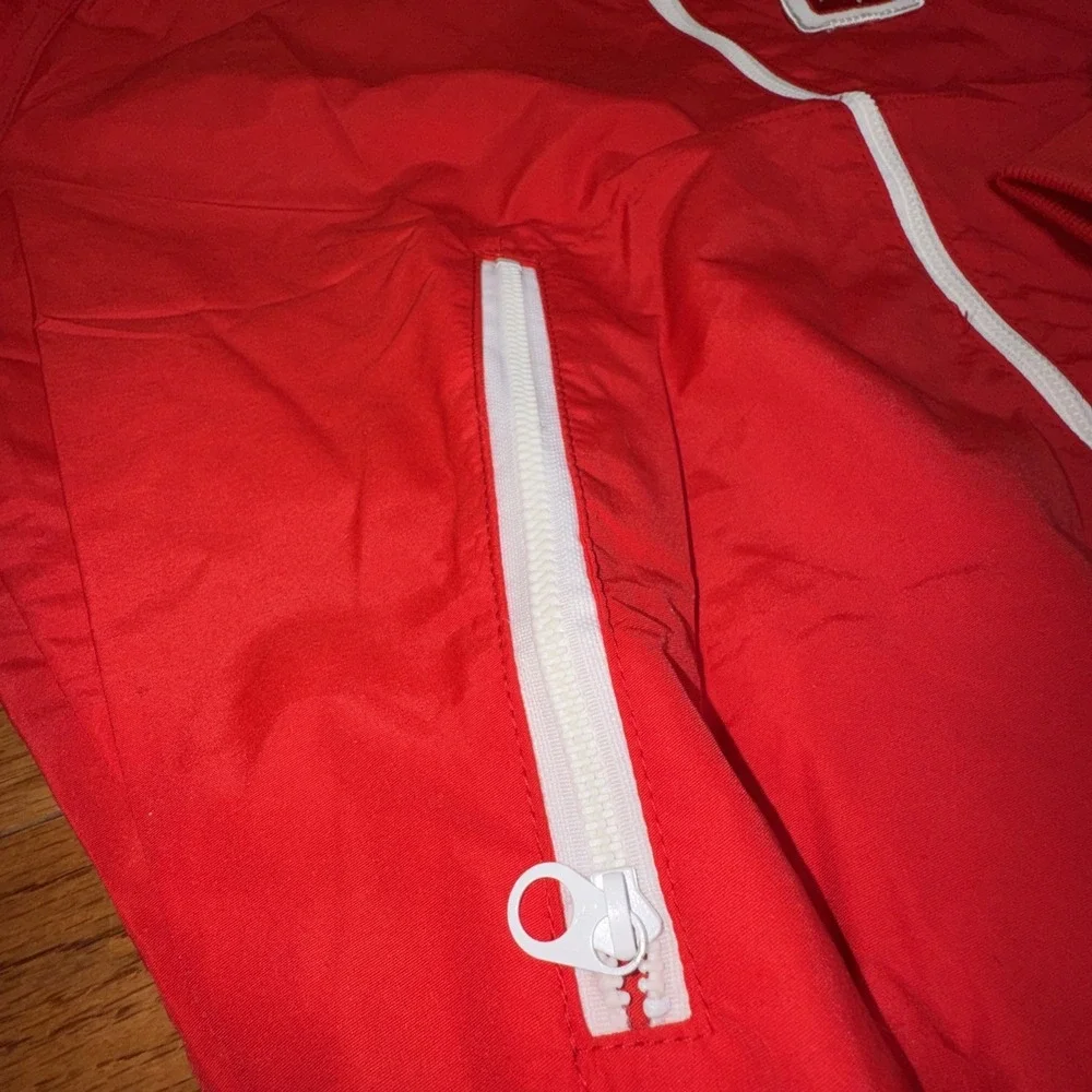Vintage 60s Levis Hooded National Sports Festival Jacket Light Windbreaker M Red